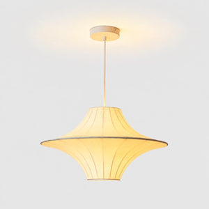 Lámpara colgante de diseño "SATURNO 500" - Pantalla de seda - 3 x E27 - 50 cm (6)