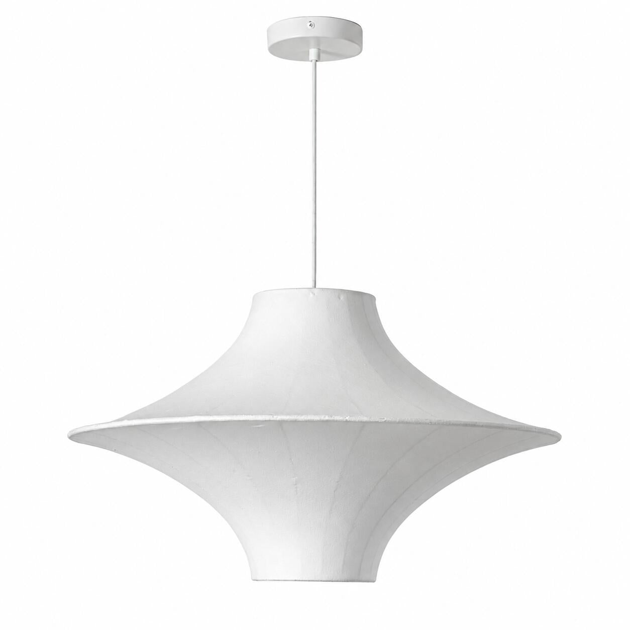 Lámpara colgante de diseño "SATURNO 600" - Pantalla de seda - 3 x E27 - 60 cm (1)