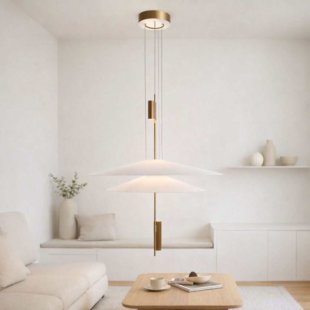 Lámpara colgante de diseño "HERON" - Discos - 15W - 2800K (1)