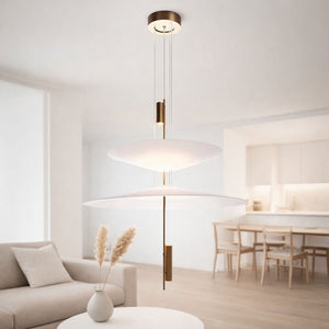 Lámpara colgante de diseño "CRANE" - Discos asimétricos - 15W - 2800K - Barcelona Led-Decoración