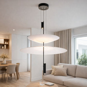 Lámpara colgante de diseño "CRANE" - Discos asimétricos - 15W - 2800K - Barcelona Led-Decoración