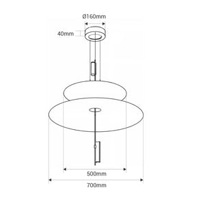Lámpara colgante de diseño "CRANE" - Discos asimétricos - 15W - 2800K - Barcelona Led-Decoración