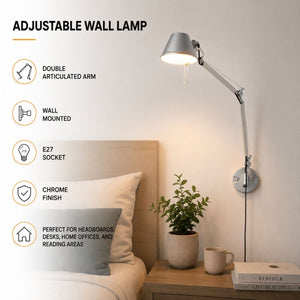 Aplique de pared de diseño "ATENEA" - Brazos articulados - E27 - Barcelona Led-Decoración