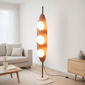 Lámpara de pie "Pacific" - Efecto madera - 3 x G9 (1)