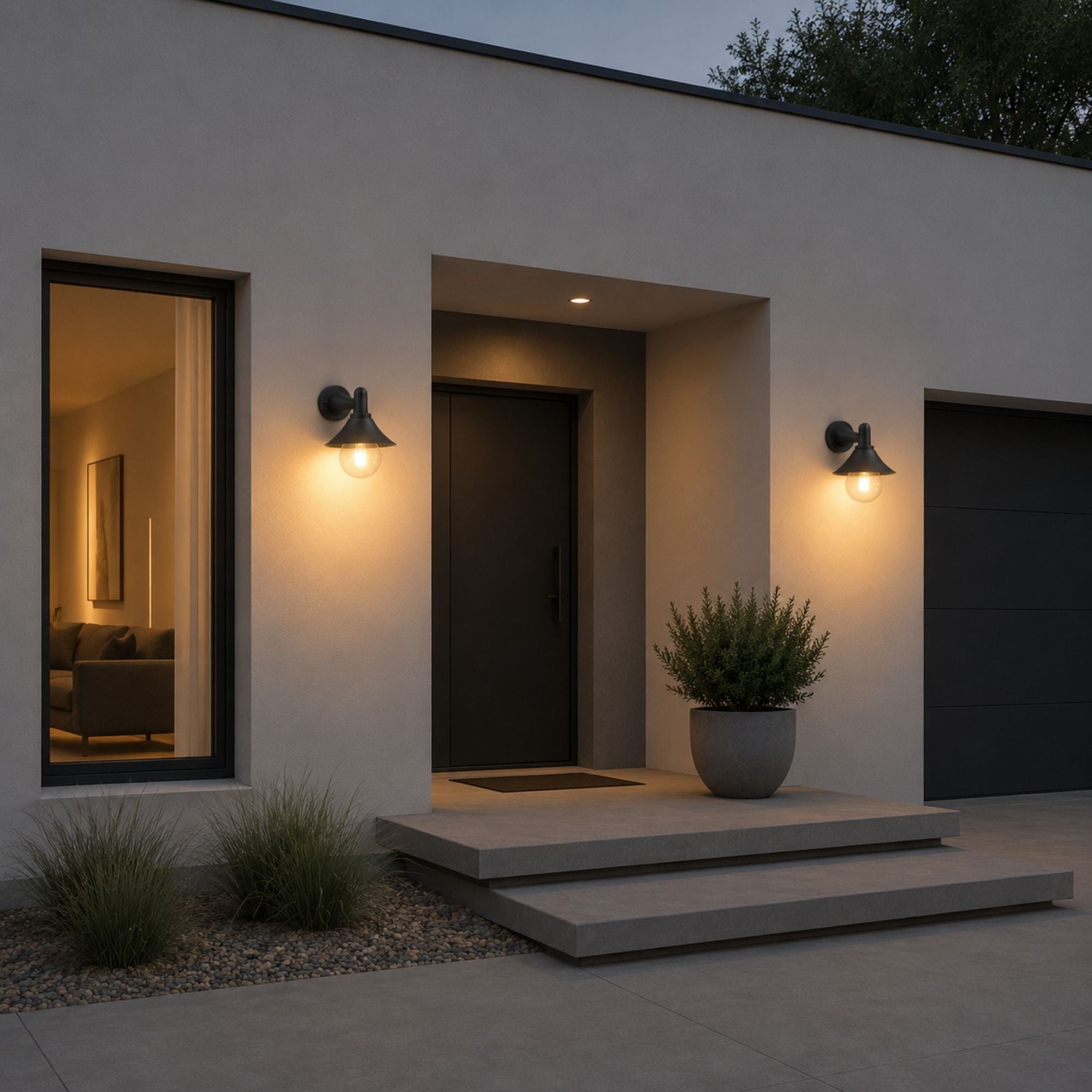 Aplique de pared exterior "FERRO" - E27 - IP44 (1)