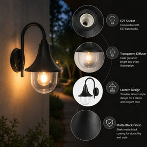 Aplique de pared exterior "SERA" - E27 - Barcelona Led-Iluminación