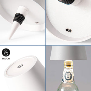 Lámpara para botellas LED CCT portátil - Táctil - Ø105 mm - Barcelona Led-Decoración