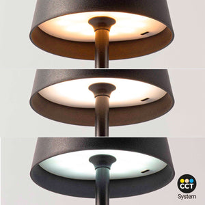 Lámpara de mesa LED CCT portátil - Táctil - Ø100 mm - Barcelona Led-Decoración