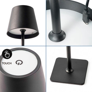 Lámpara de mesa LED CCT portátil - Táctil - Ø100 mm - Barcelona Led-Decoración
