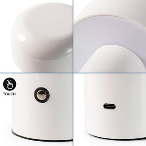 Lámpara de mesa LED CCT portátil - Táctil - Ø125 mm - Barcelona Led-Decoración