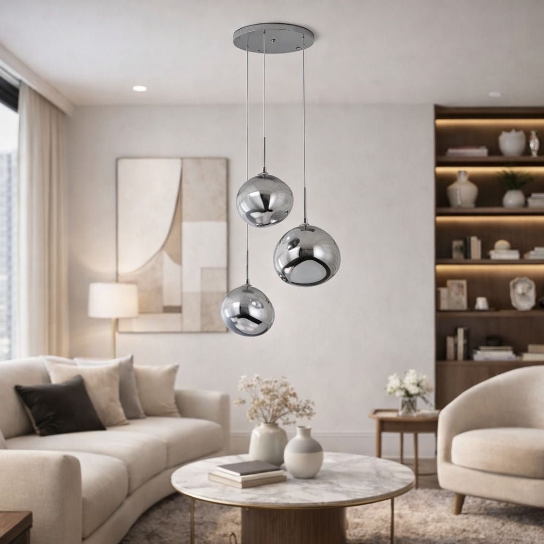 Lámpara colgante cristal triple "KADNIS" - 3 x E27 - Barcelona Led-Decoración