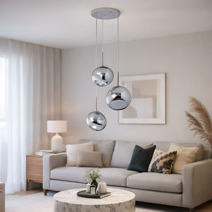 Lámpara colgante cristal triple "KADNIS" - 3 x E27 - Barcelona Led-Decoración