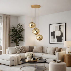 Lámpara colgante cristal triple "KADNIS" - 3 x E27 - Barcelona Led-Decoración