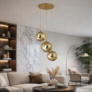 Lámpara colgante cristal triple "KADNIS" - 3 x E27 - Barcelona Led-Decoración