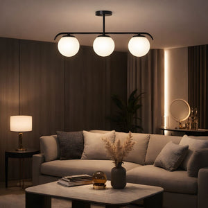 Lámpara de techo triple bolas cristal "TALÍ" - 3xE27 - Barcelona Led-Decoración