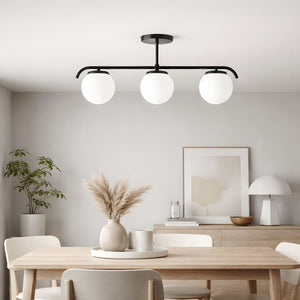 Lámpara de techo triple bolas cristal "TALÍ" - 3xE27 - Barcelona Led-Decoración