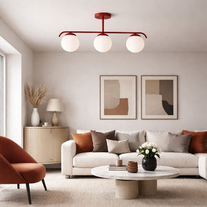 Lámpara de techo triple bolas cristal "TALÍ" - 3xE27 - Barcelona Led-Decoración