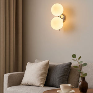 Aplique de pared doble bola cristal "VIC 150" - E27 - Ø 15cm - Barcelona Led-Decoración