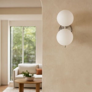 Aplique de pared doble bola cristal "VIC 150" - E27 - Ø 15cm - Barcelona Led-Decoración