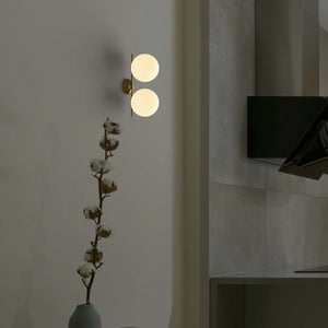 Aplique de pared doble bola cristal "VIC 150" - E27 - Ø 15cm