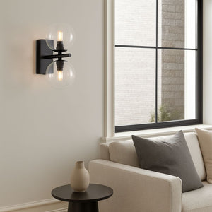 Aplique de pared con doble esfera de cristal "CANTHA" - 2 x G9 - Barcelona Led-Decoración