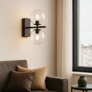 Aplique de pared con doble esfera de cristal "CANTHA" - 2 x G9 - Barcelona Led-Decoración