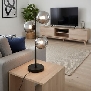 Lámpara de mesa con esferas de cristal "COMI" - 3 x G9 - Barcelona Led-Decoración