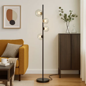 Lámpara de pie con esferas de cristal "STAND"- 4 x G9 - Barcelona Led-Decoración