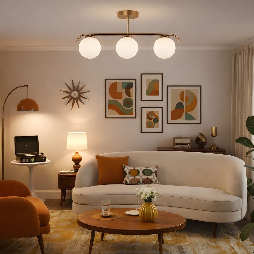 Lámpara de techo triple bolas cristal "TALÍ" - 3xE27 - Barcelona Led-Decoración