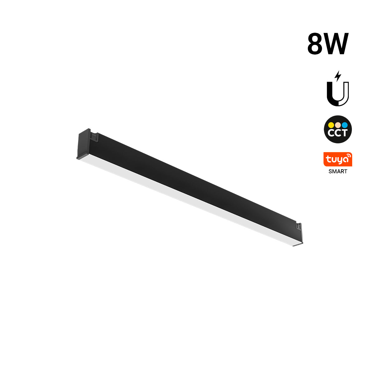 Luminaria lineal para carril magnético - 8W - 120º - 10mm - CCT + SMART FUNCTION