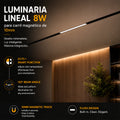 Luminaria lineal para carril magnético - 8W - 120º - 10mm - CCT + SMART FUNCTION 2