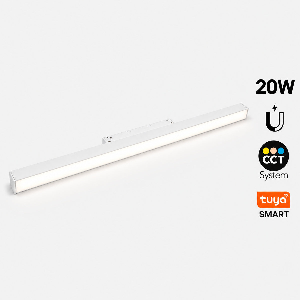 Foco lineal para carril magnético 48V - CCT - 20W - OSRAM chip - TUYA bluetooth - CRI90 - 600mm