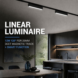 Luminaria lineal para carril magnético - 12W - 120º - 26mm - CCT + SMART - 48V (5)