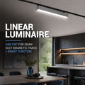 Linear luminaire for magnetic track - 24W - 120º - 26mm - CCT + SMART - 48V 4