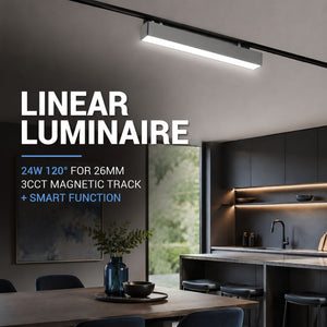 Luminaria lineal para carril magnético - 24W - 120º - 26mm - CCT + SMART - 48V (3)