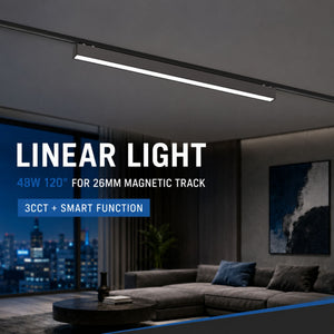 Luminaria lineal para carril magnético - 48W - 120º - 26mm - CCT + SMART - 48V (4)