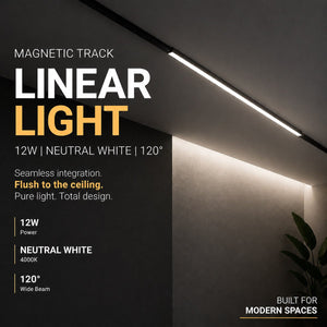 Luminaria lineal para carril magnético - 12W - 120º - 5mm (8)