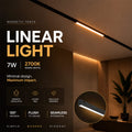 Luminária linear para trilho magnético - 7W - 120º - 5mm 3