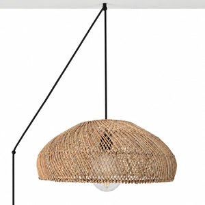 Lámpara colgante de ratán "TULIA" con interruptor y enchufe - E27 - Ø50 cm (19)