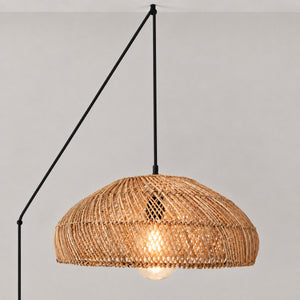 Lámpara colgante de ratán "TULIA" con interruptor y enchufe - E27 - Ø50 cm (18)