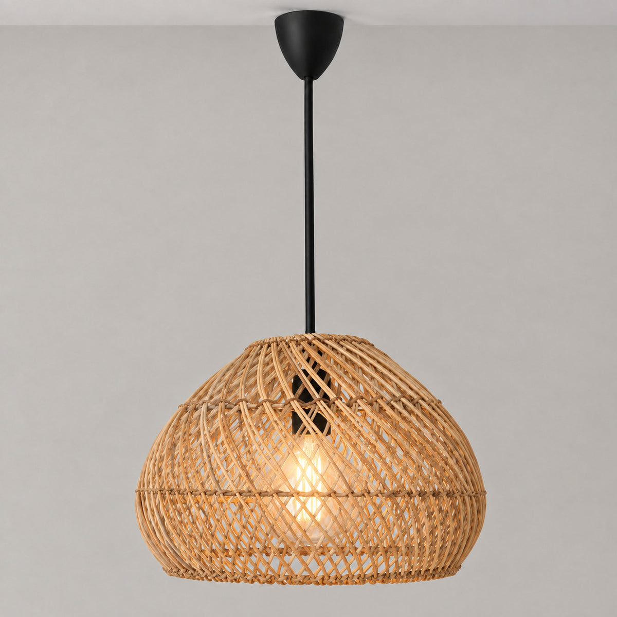 Lámpara colgante de ratán "SIENA" - E27 - Ø40 cm