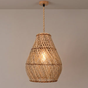 Lámpara colgante de ratán "PIRUM" - E27 - Ø25 cm (8)