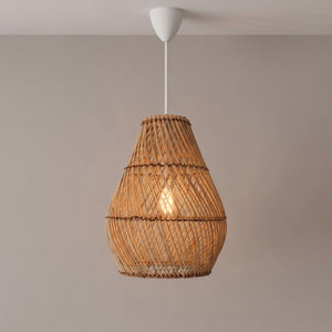 Lámpara colgante de ratán "PIRUM" - E27 - Ø25 cm