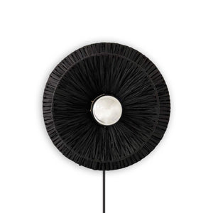 Aplique de pared de fibra natural Rafia "HALLIE" - E27 - Interruptor y enchufe - Barcelona Led-