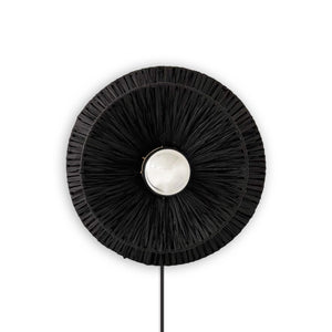 Aplique de pared de fibra natural Rafia "HALLIE" - E27 - Interruptor y enchufe (8)