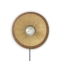 Wandlamp van natuurlijk Rafia-vlechtwerk