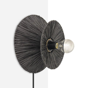 Aplique de pared de fibra natural Rafia "HALLIE" - E27 - Interruptor y enchufe - Barcelona Led-