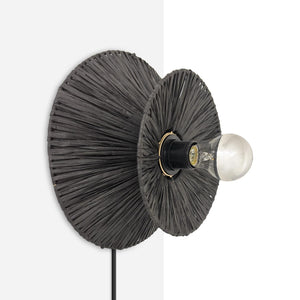 Aplique de pared de fibra natural Rafia "HALLIE" - E27 - Interruptor y enchufe (9)