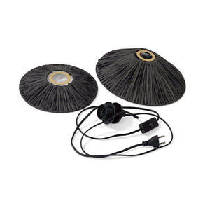 Aplique de pared de fibra natural Rafia "HALLIE" - E27 - Interruptor y enchufe (14)