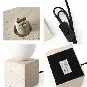 Lámpara de mesa en piedra "TIBUR" - Base cuadarada - 1xG9 (6)